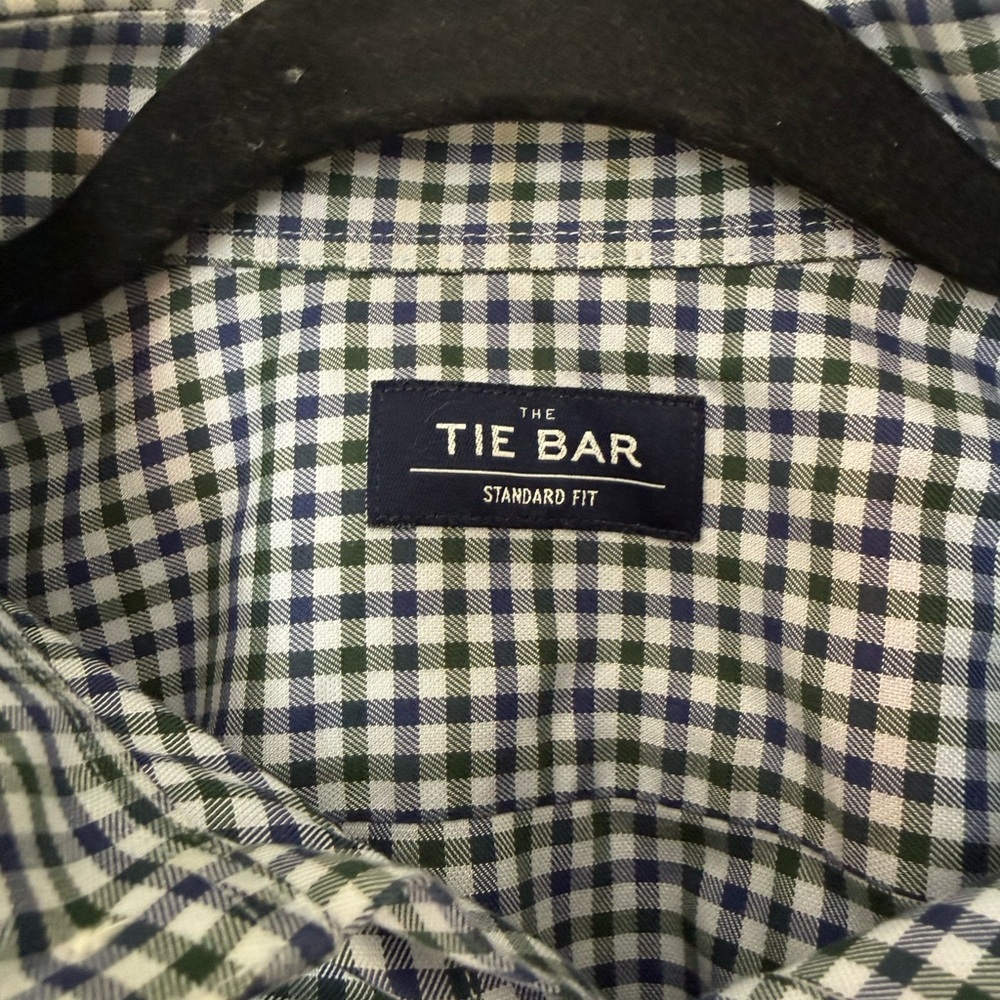 The Tie Bar Men's Blue and Green Gingham standard fit